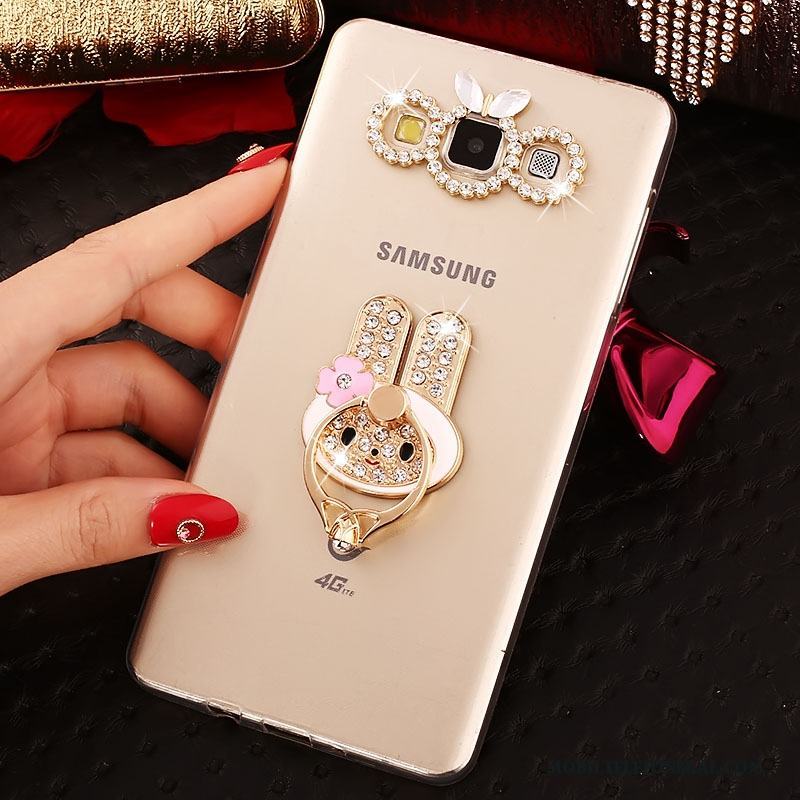 Samsung Galaxy J7 2015 Skal Ring Slim Silikon Mobil Telefon Stjärna Skydd Fallskydd