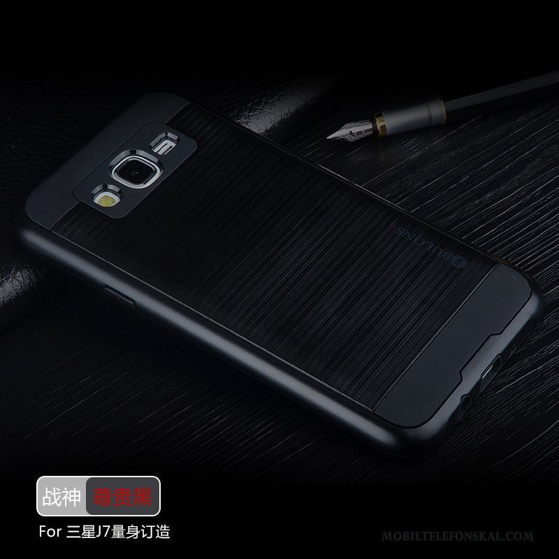 Samsung Galaxy J7 2015 Skal Telefon All Inclusive Mobil Telefon Röd Silikon Fallskydd Stjärna