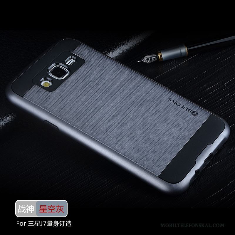 Samsung Galaxy J7 2015 Skal Telefon All Inclusive Mobil Telefon Röd Silikon Fallskydd Stjärna