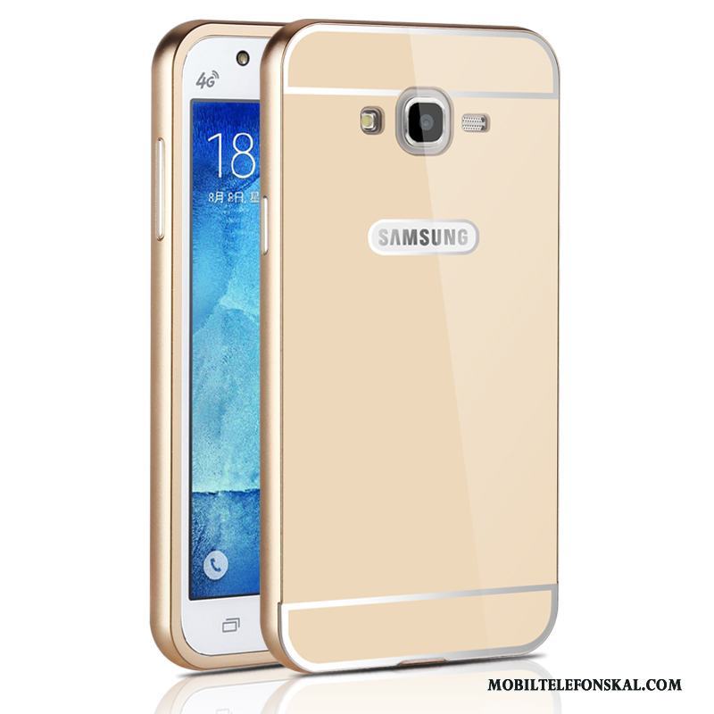 Samsung Galaxy J7 2015 Skal Telefon Frame Svart Fodral Hård Metall Stjärna