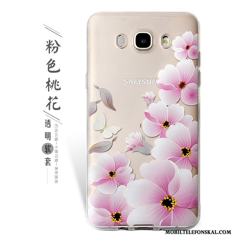 Samsung Galaxy J7 2016 Skal Mobil Telefon Lättnad Fallskydd Mjuk Silikon Purpur Fodral