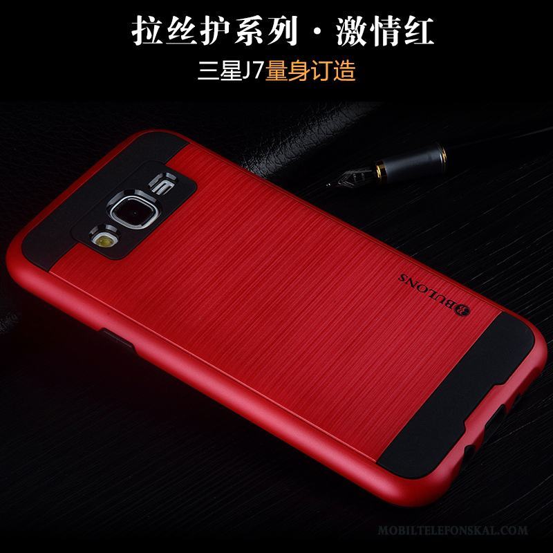 Samsung Galaxy J7 2016 Trend Mjuk Silikon Röd Skydd Fodral Skal Telefon
