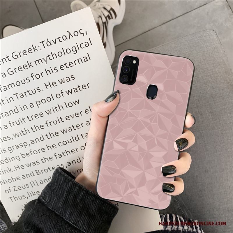 Samsung Galaxy M30s Diamantform Solid Färg Grön Silikon Skal Telefon Stjärna Personlighet