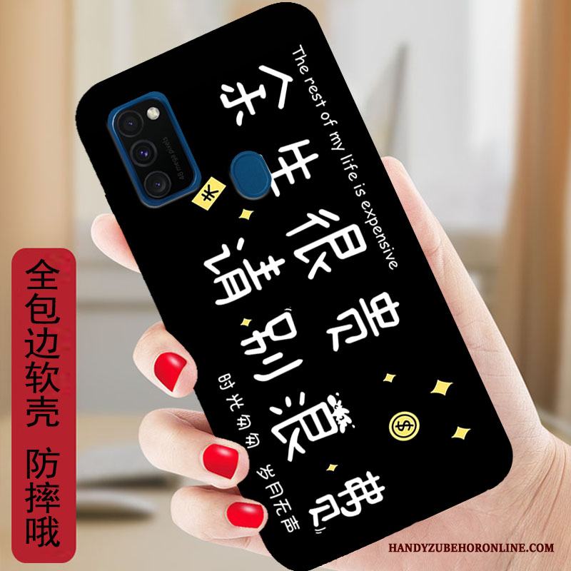 Samsung Galaxy M30s Mjuk Fallskydd Tecknat Stjärna Vit Fodral Skal Telefon