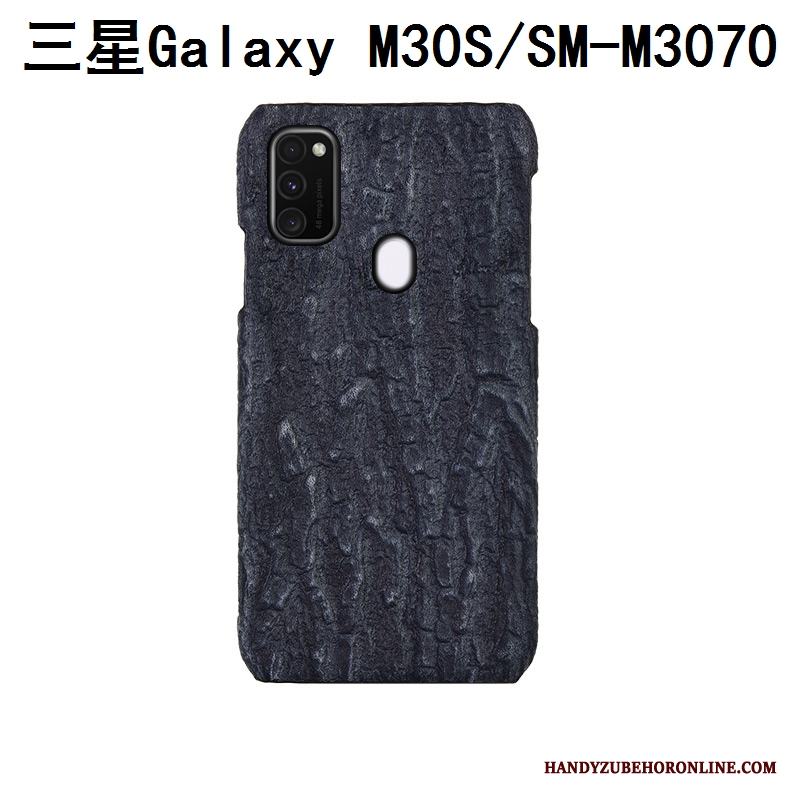 Samsung Galaxy M30s Skal Mode Tree Läder Anpassa Fallskydd Stjärna Grå