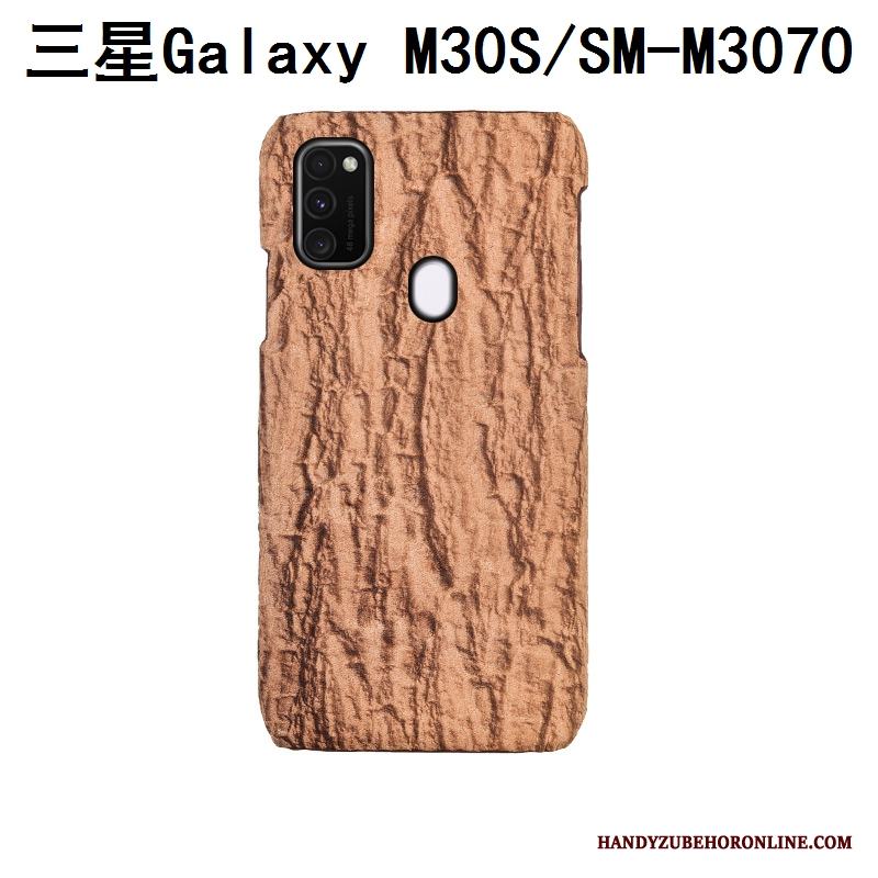 Samsung Galaxy M30s Skal Mode Tree Läder Anpassa Fallskydd Stjärna Grå