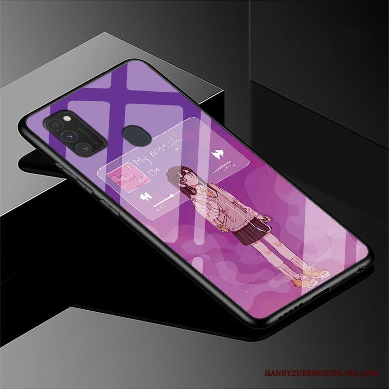 Samsung Galaxy M30s Skal Telefon Tecknat Enkel Vacker Stjärna Glas Fodral