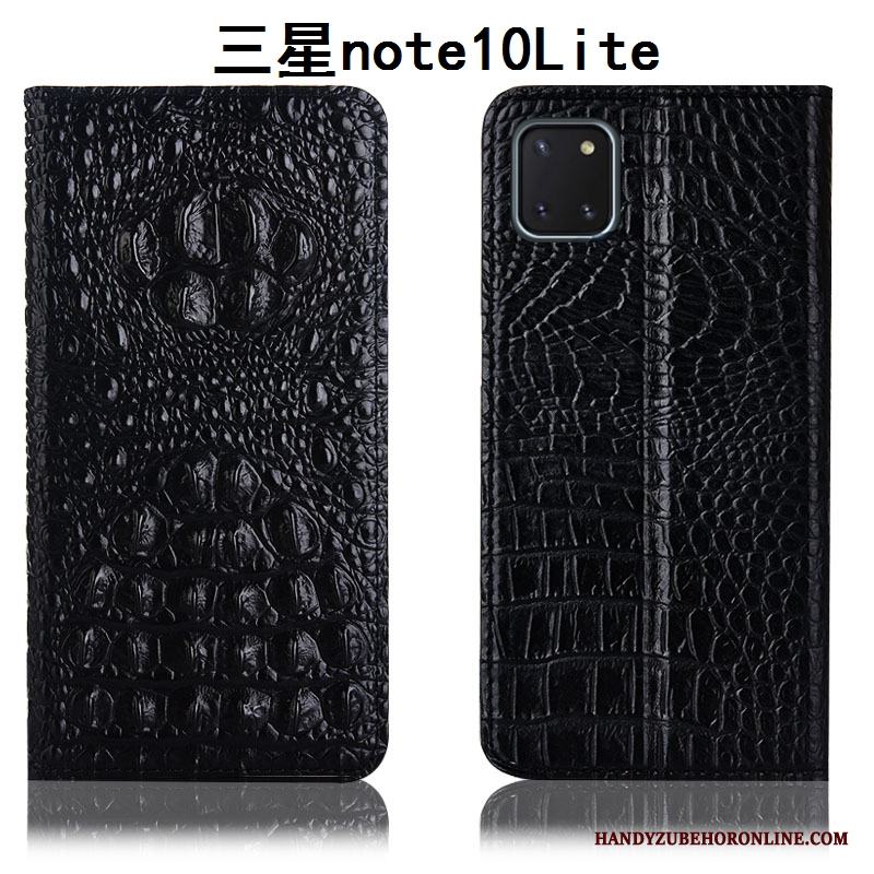 Samsung Galaxy Note 10 Lite Skal Telefon Krokodilmönster Skydd Fodral Stjärna Svart All Inclusive