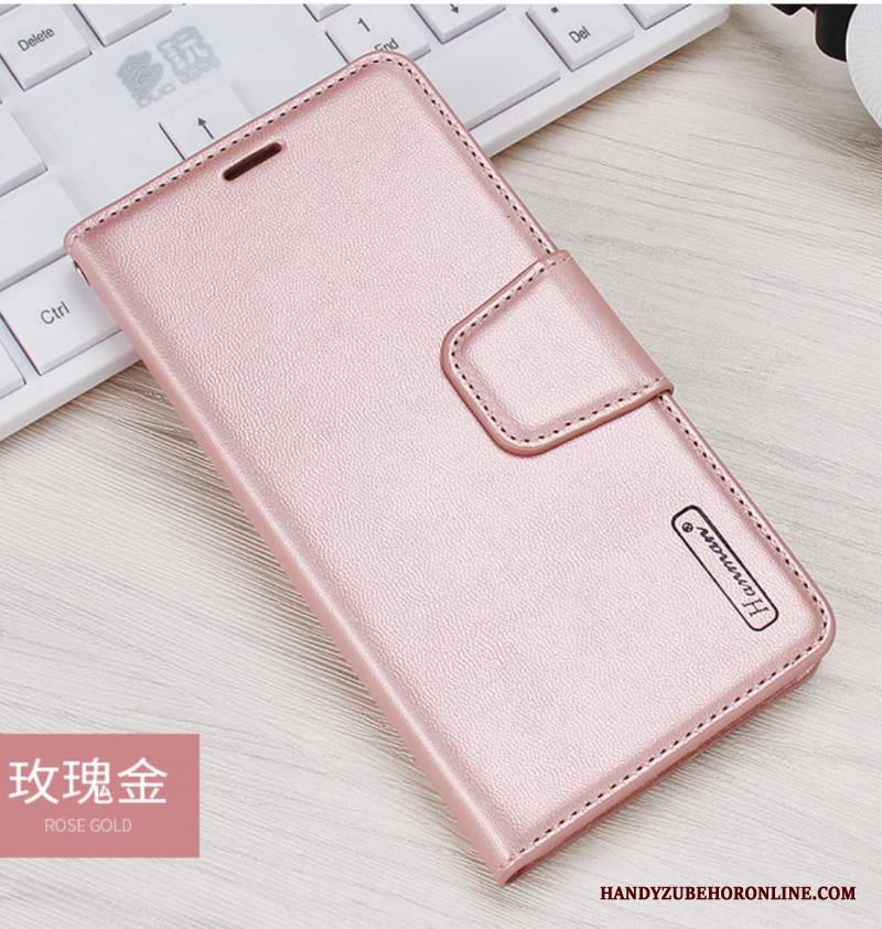 Samsung Galaxy Note 10+ Rosa Skal Telefon Läderfodral Äkta Läder Skydd Hängsmycken Plånbok