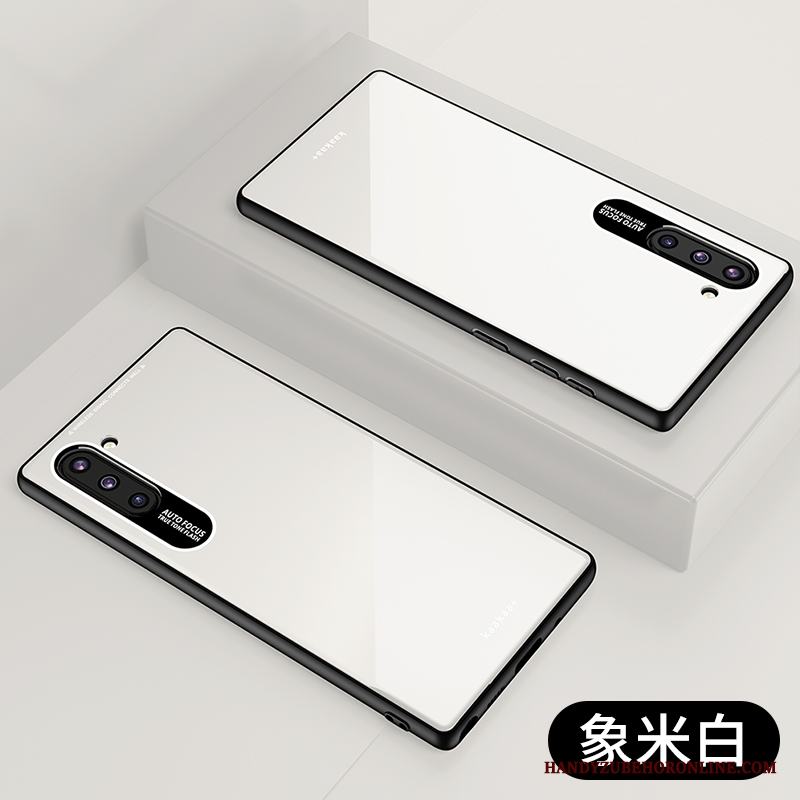 Samsung Galaxy Note 10 Skal Glas Vit Slim Fallskydd Stjärna Fodral