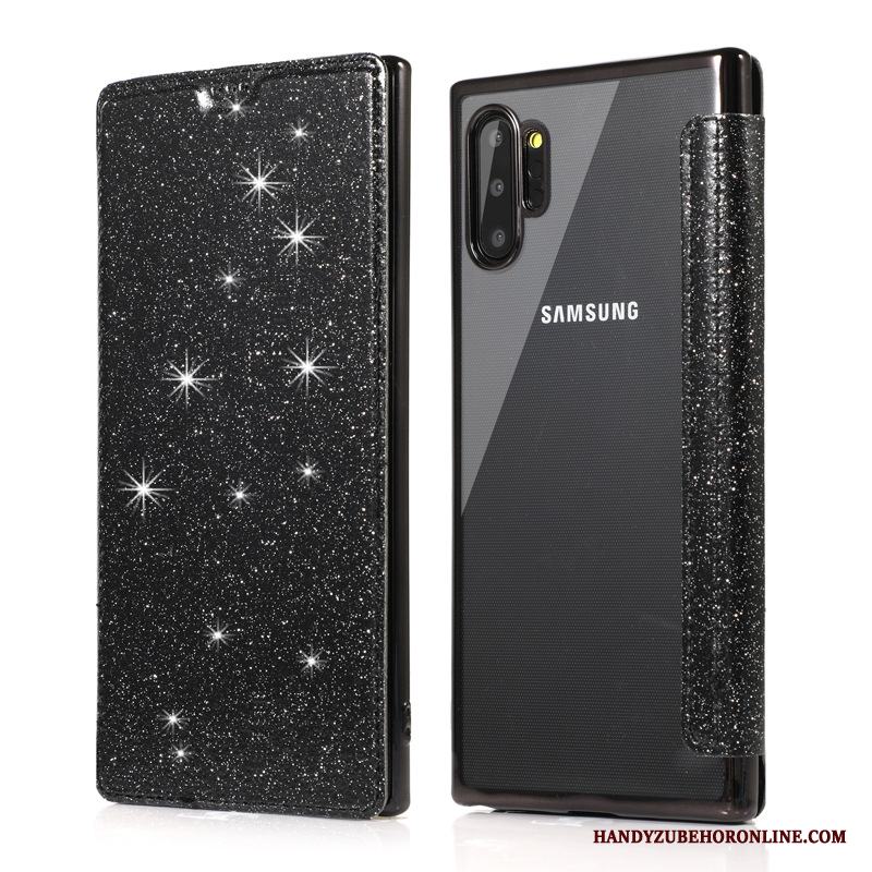 Samsung Galaxy Note 10+ Skal Svart Fodral Mobil Telefon Stjärna