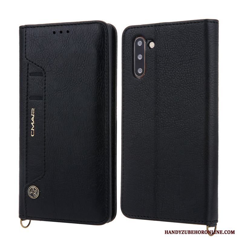 Samsung Galaxy Note 10 Skal Telefon Läderfodral Blå Stjärna Skydd