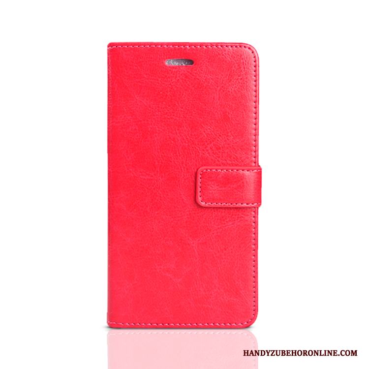 Samsung Galaxy Note 10 Äkta Läder Stor Skal Telefon Stjärna Kort Röd Skydd