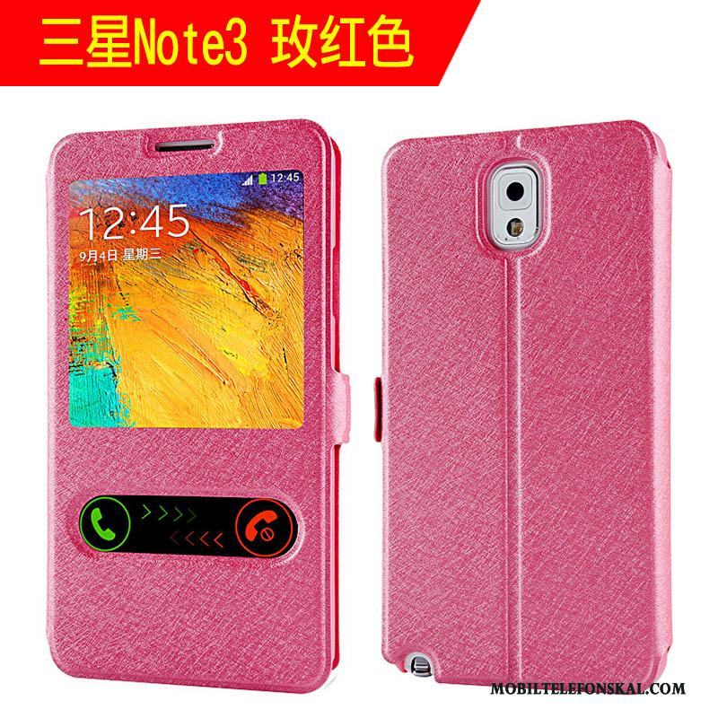 Samsung Galaxy Note 3 Fodral Läderfodral Rosa Fallskydd Clamshell Skal Telefon All Inclusive