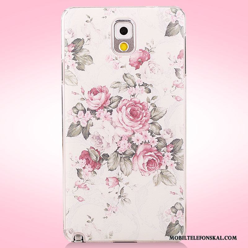 Samsung Galaxy Note 3 Målade Blommor Nubuck Fodral Skal Mobil Telefon Skydd