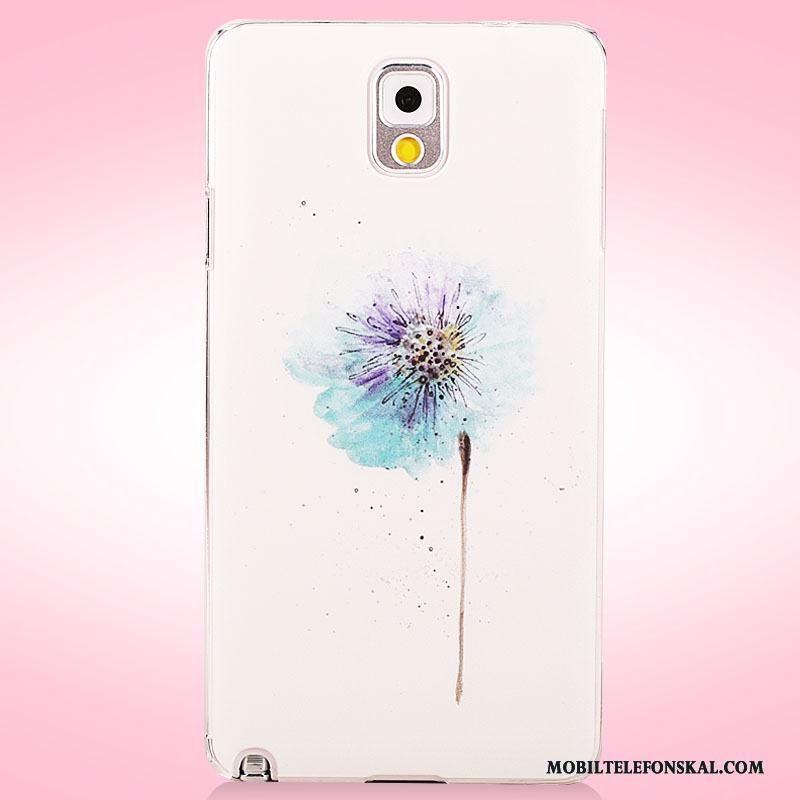 Samsung Galaxy Note 3 Målade Blommor Nubuck Fodral Skal Mobil Telefon Skydd