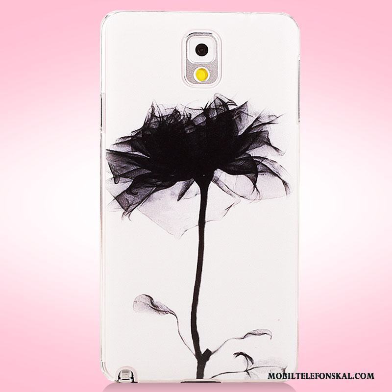 Samsung Galaxy Note 3 Målade Blommor Nubuck Fodral Skal Mobil Telefon Skydd