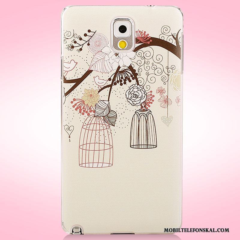 Samsung Galaxy Note 3 Målade Blommor Nubuck Fodral Skal Mobil Telefon Skydd