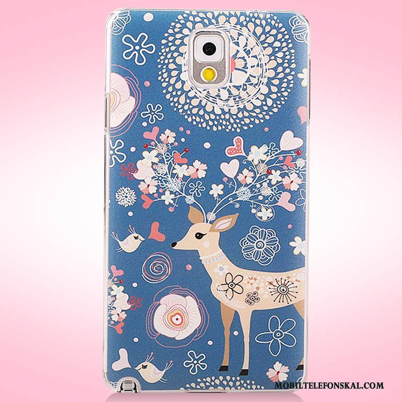 Samsung Galaxy Note 3 Målade Blommor Nubuck Fodral Skal Mobil Telefon Skydd