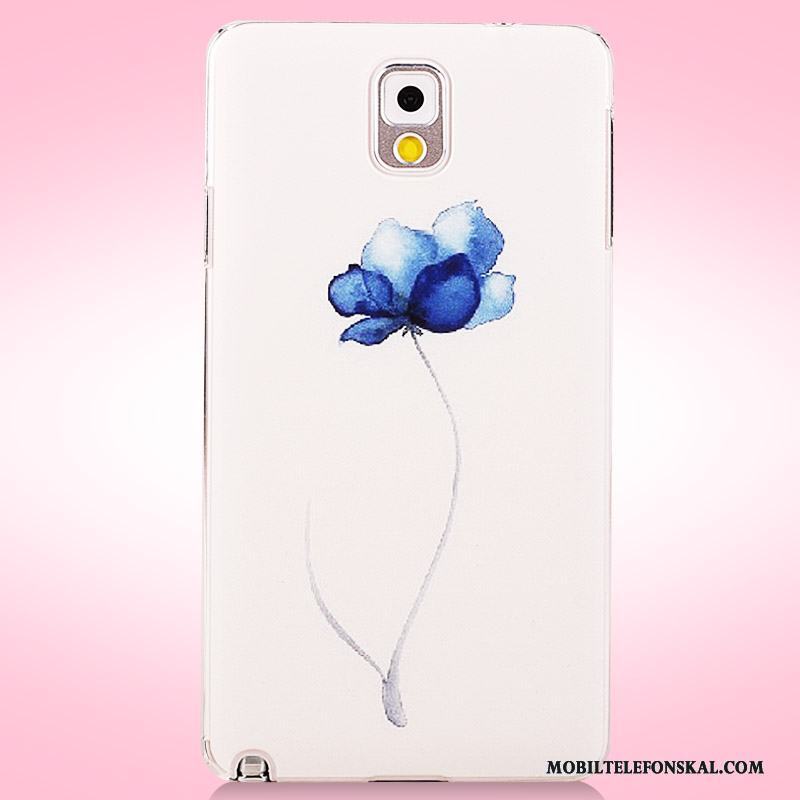 Samsung Galaxy Note 3 Målade Blommor Nubuck Fodral Skal Mobil Telefon Skydd