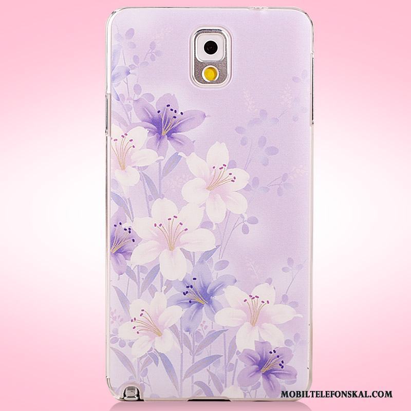 Samsung Galaxy Note 3 Målade Blommor Nubuck Fodral Skal Mobil Telefon Skydd