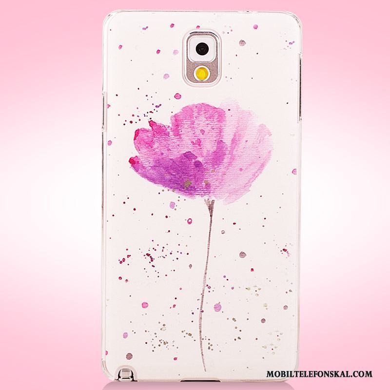 Samsung Galaxy Note 3 Målade Blommor Nubuck Fodral Skal Mobil Telefon Skydd