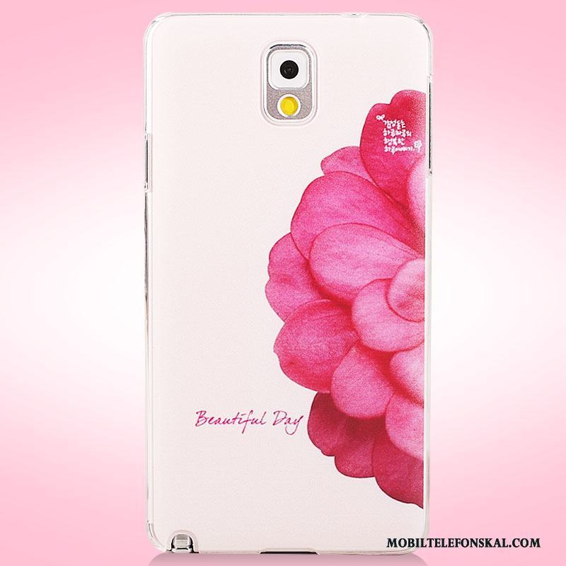 Samsung Galaxy Note 3 Målade Blommor Nubuck Fodral Skal Mobil Telefon Skydd