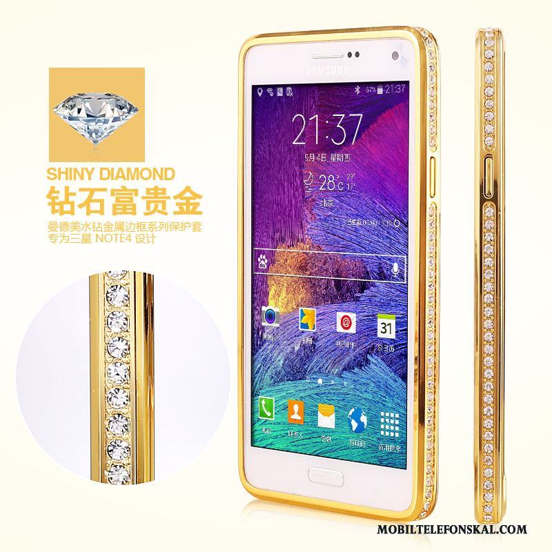 Samsung Galaxy Note 4 Fallskydd Skal Stjärna Fodral Mobil Telefon Frame Metall