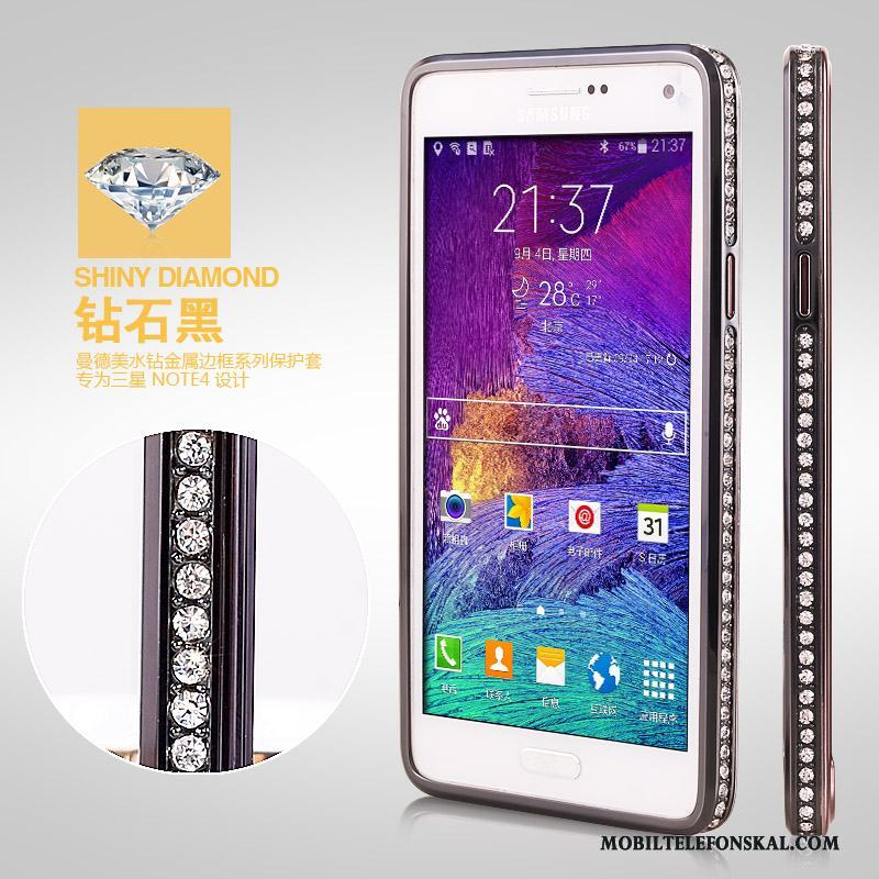 Samsung Galaxy Note 4 Fallskydd Skal Stjärna Fodral Mobil Telefon Frame Metall