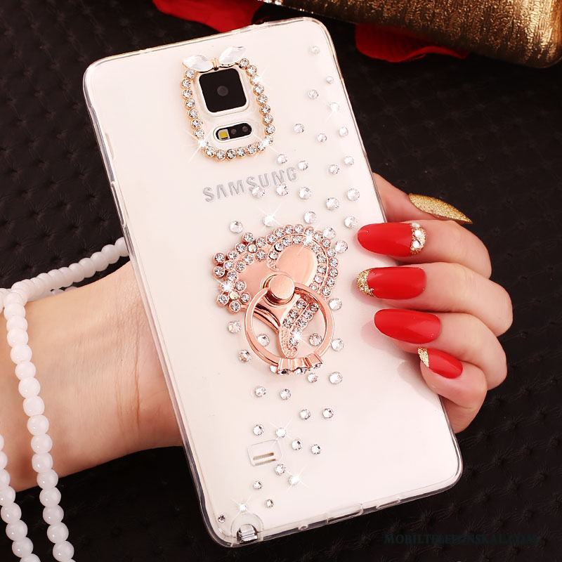 Samsung Galaxy Note 4 Mjuk Stjärna Kristall Skal Telefon Transparent Guld Silikon