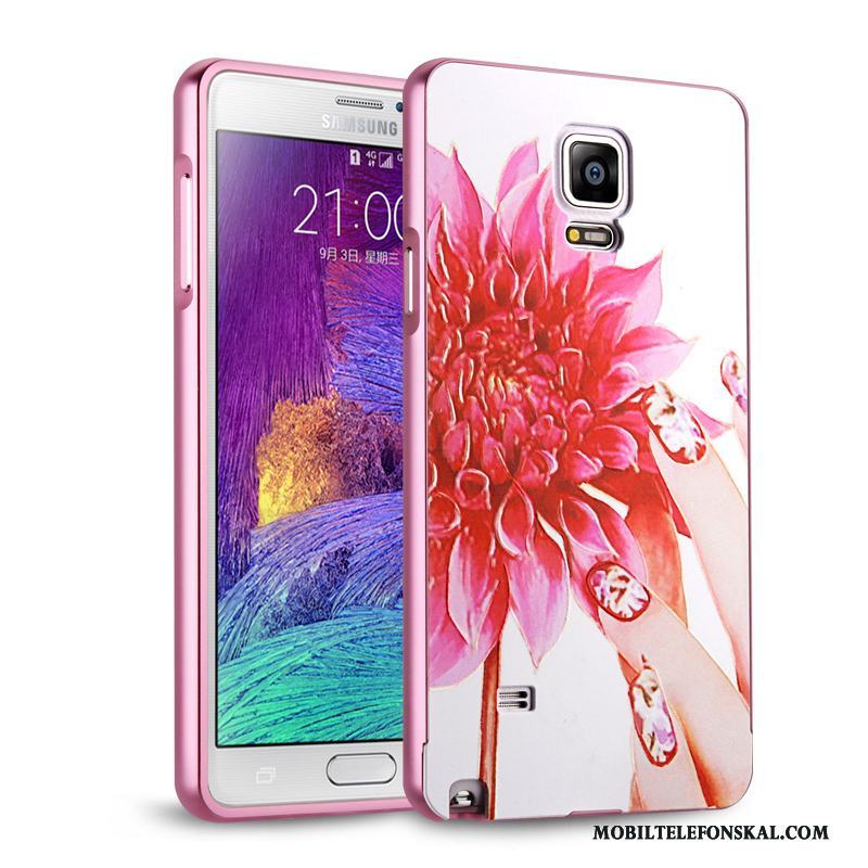 Samsung Galaxy Note 4 Rosa Fallskydd Skal Telefon Fodral Stjärna Metall Spegel