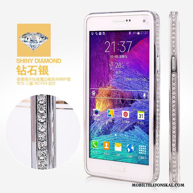 Samsung Galaxy Note 4 Skal Telefon Guld Metall Stjärna Trend Fodral Frame