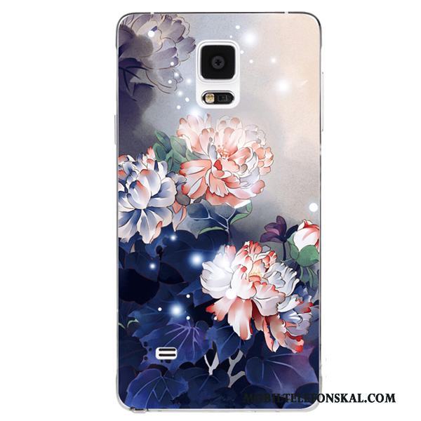Samsung Galaxy Note 4 Skal Vit Kinesisk Stil Stjärna Blommig Mjuk Silikon Retro