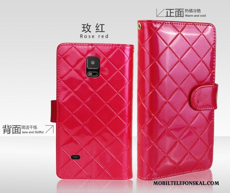 Samsung Galaxy Note 4 Stjärna Skal Telefon Plånbok Läderfodral Röd Mobil Telefon Täcka