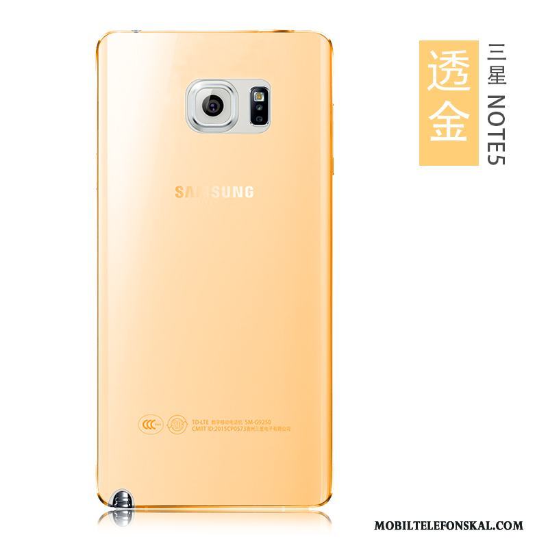 Samsung Galaxy Note 5 Fodral Blå Silikon Slim Mjuk Transparent Skal