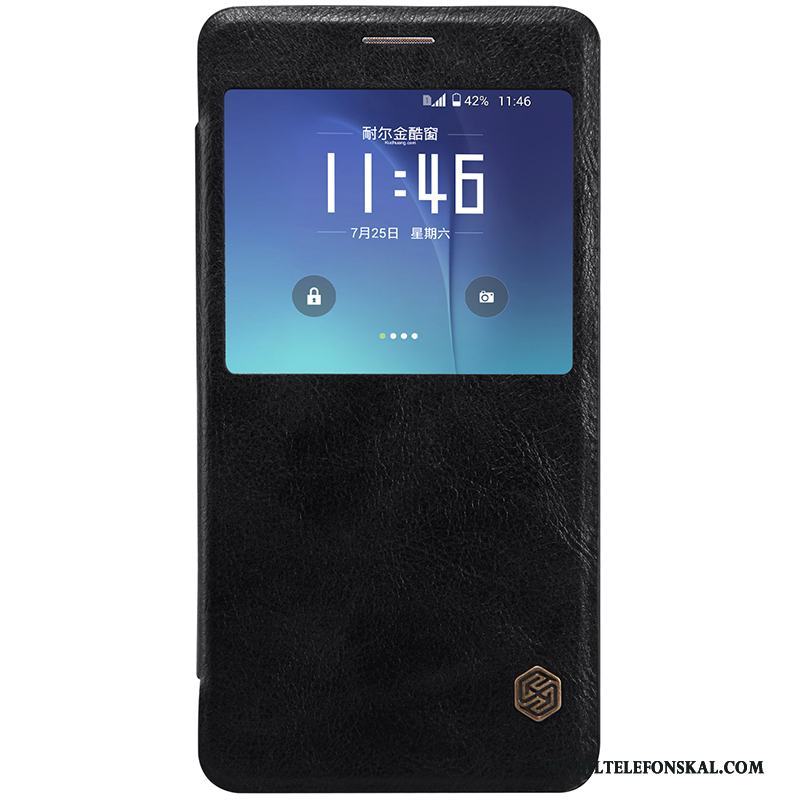 Samsung Galaxy Note 5 Fodral Vit Täcka Läderfodral Guld Mobil Telefon Skal Telefon