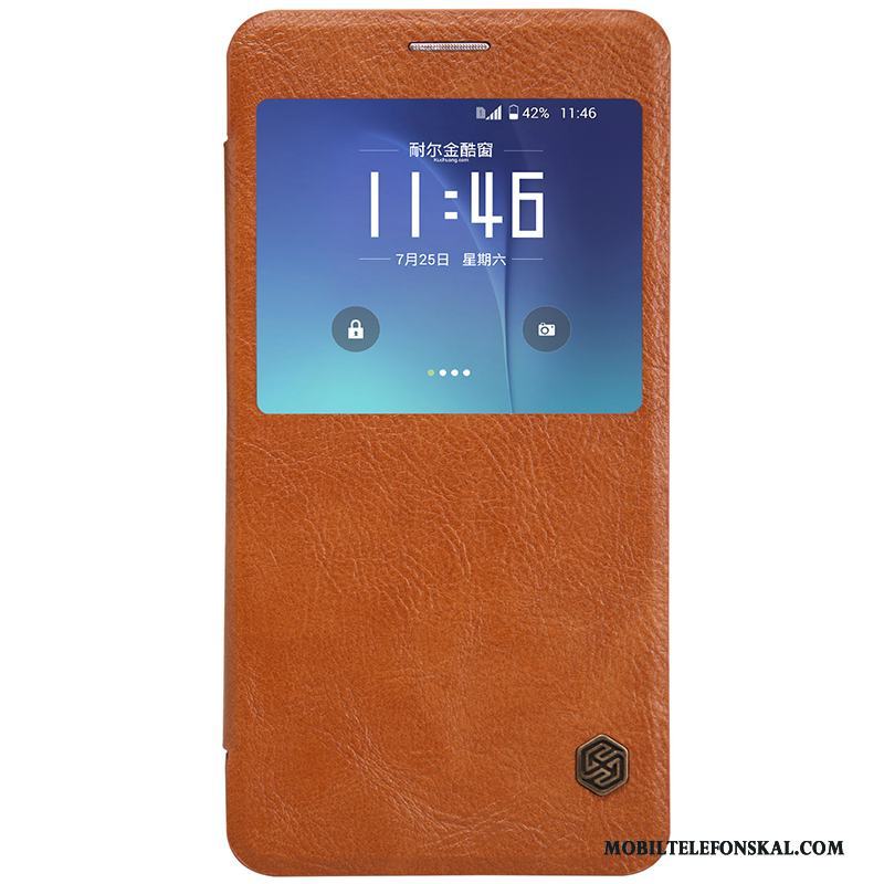Samsung Galaxy Note 5 Fodral Vit Täcka Läderfodral Guld Mobil Telefon Skal Telefon