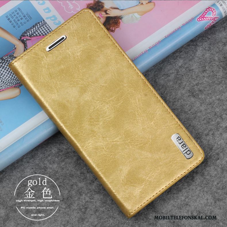 Samsung Galaxy Note 5 Guld Mörk Stjärna Fodral Skal Telefon Clamshell Fallskydd