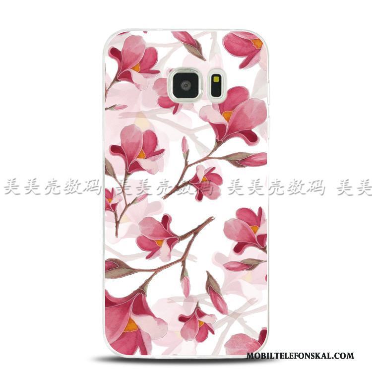 Samsung Galaxy Note 5 Skal Fodral Blommor Färg Lättnad Skydd Ring Mjuk