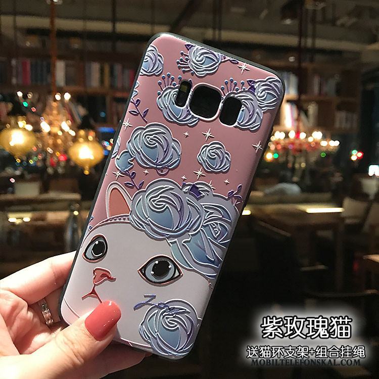 Samsung Galaxy Note 5 Skal Polka Dot Stjärna Kanin Support Svart Mjuk Nubuck