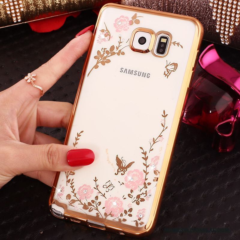 Samsung Galaxy Note 5 Skal Spänne Silikon Transparent Stjärna Blå Skydd Ring