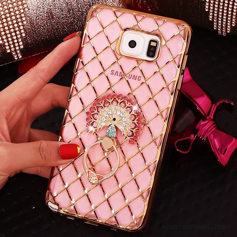 Samsung Galaxy Note 5 Skal Strass Rosa Guld Ring Stjärna Mobil Telefon Fodral Skydd