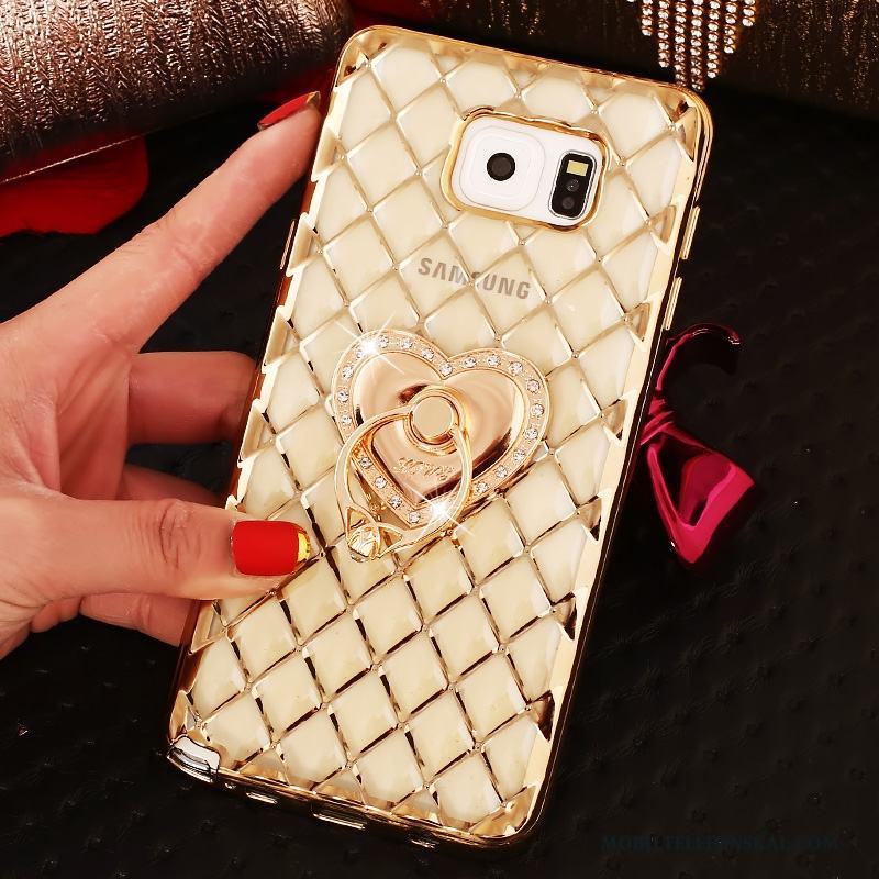 Samsung Galaxy Note 5 Skal Strass Rosa Guld Ring Stjärna Mobil Telefon Fodral Skydd