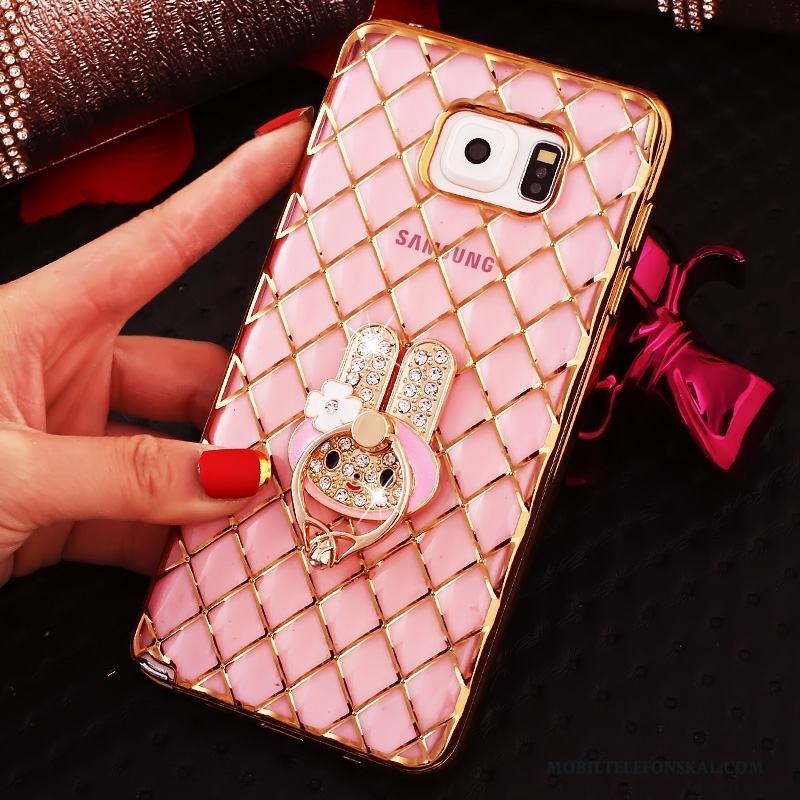 Samsung Galaxy Note 5 Skal Strass Rosa Guld Ring Stjärna Mobil Telefon Fodral Skydd