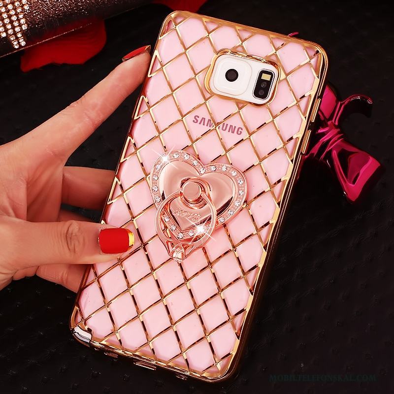 Samsung Galaxy Note 5 Skal Strass Rosa Guld Ring Stjärna Mobil Telefon Fodral Skydd