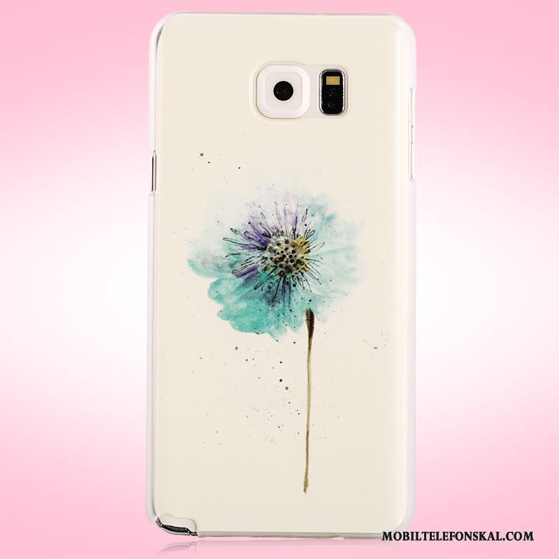 Samsung Galaxy Note 5 Stjärna Blommor Ny Målade Nubuck Fodral Skal Telefon