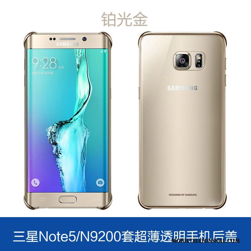 Samsung Galaxy Note 5 Transparent Fodral Guld Stjärna Slim Skal Telefon