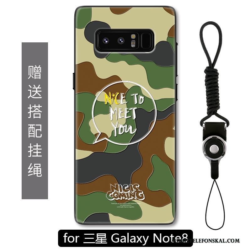 Samsung Galaxy Note 8 Fallskydd Fodral Nubuck Stjärna Kreativa Skal Telefon Grön