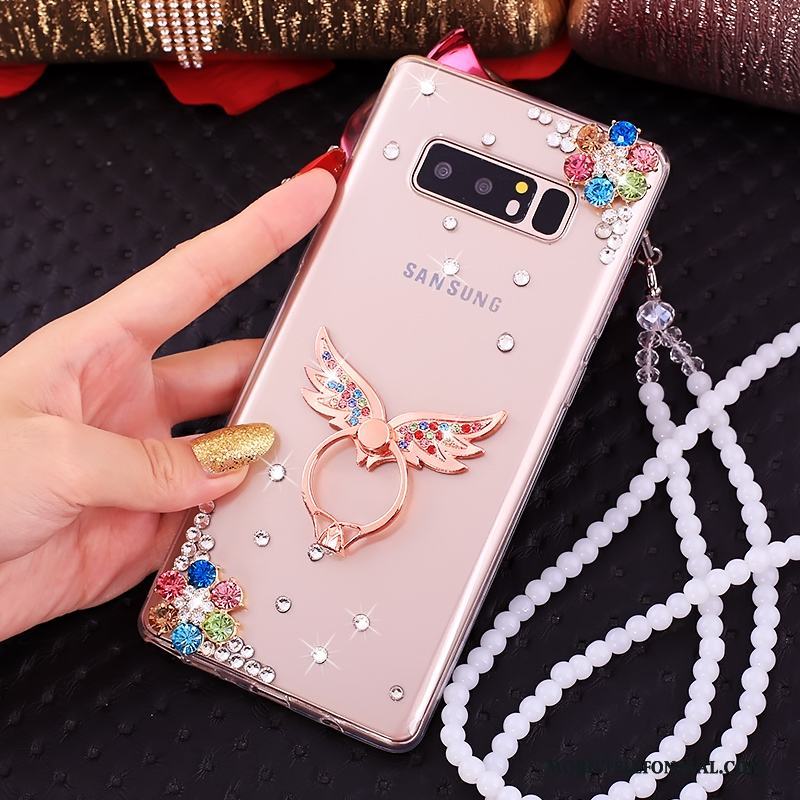 Samsung Galaxy Note 8 Fodral Skydd Ring Rosa Fallskydd Skal Telefon All Inclusive