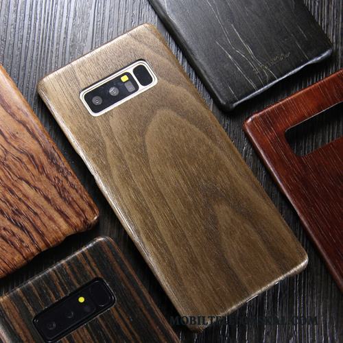Samsung Galaxy Note 8 Fodral Stjärna Trend Varumärke Massivt Trä Skal Telefon Wood Slim